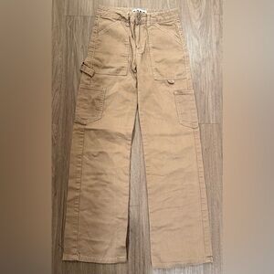 Women's S.O.N.G Tan Straight Leg Cargo Pants - Size 0 / 24 NWOT